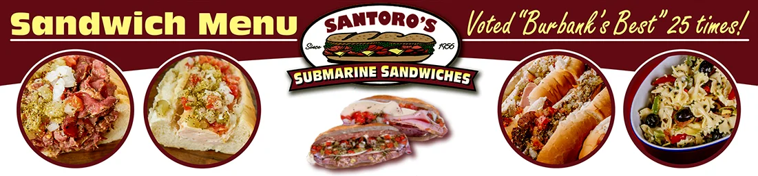 Sandwich Menu page header with sandwich images